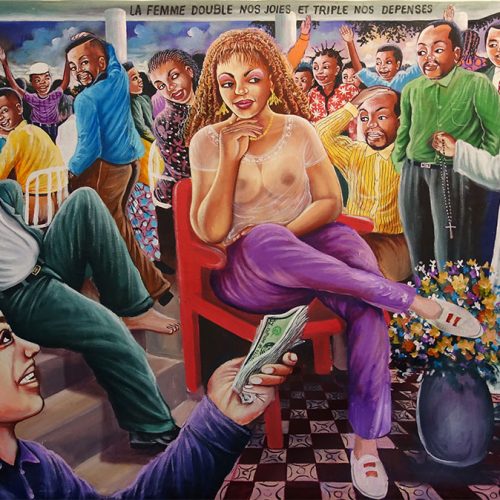 Shula, »La femme double nos joies et triple nos dépenses«. 118 × 89 cm, 2000